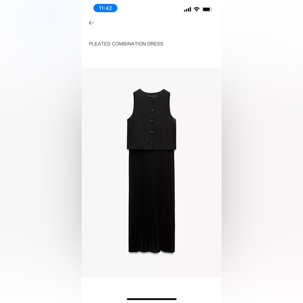 Black Pleated Combination Dress